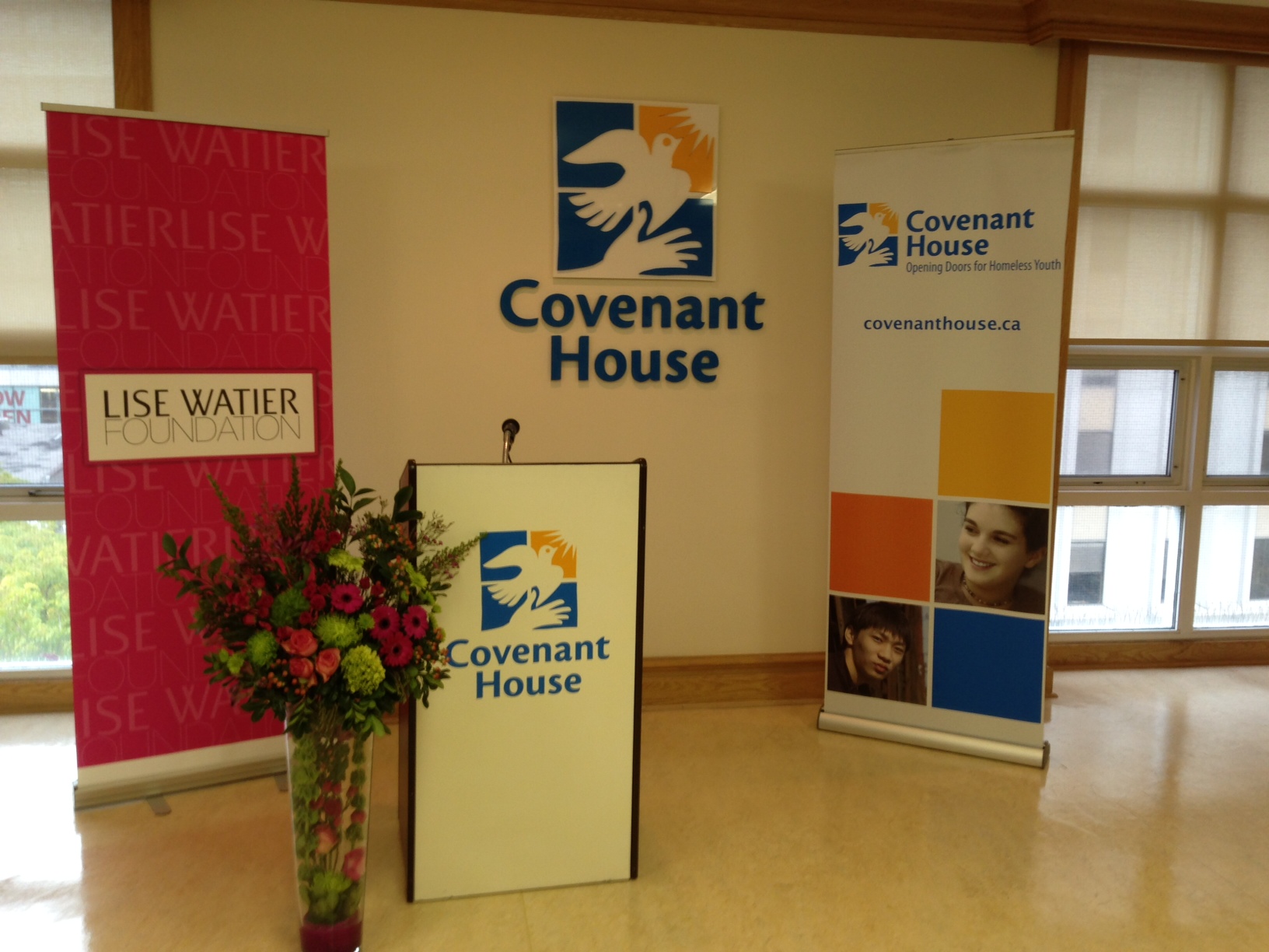 The reception area at Covenant House Toronto.